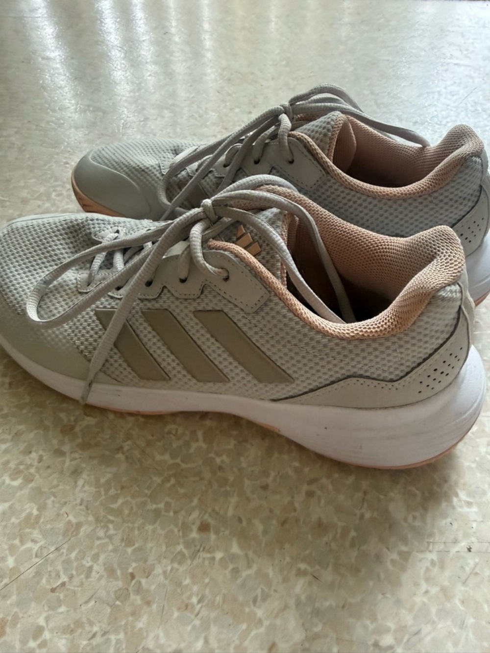 adidas Women's Mesh Lace-Up Sneakers - Light Gray & Beige